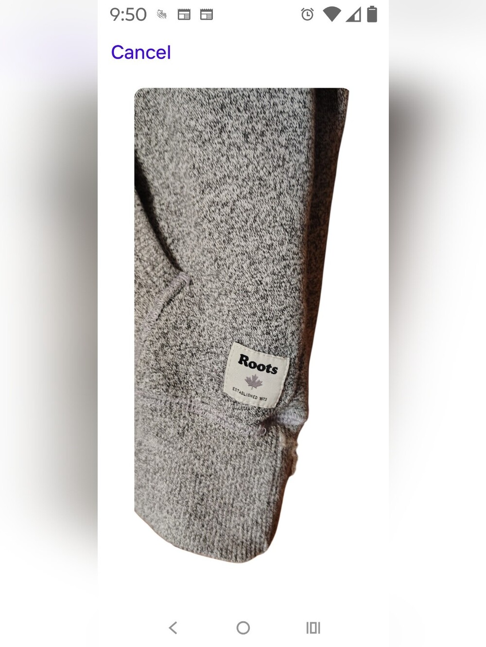 Roots Gray Crewneck Hoodie with Beaver Logo - Picture 4 of 13